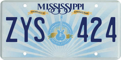 MS license plate ZYS424