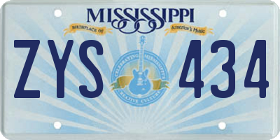 MS license plate ZYS434