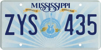 MS license plate ZYS435
