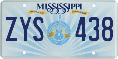 MS license plate ZYS438
