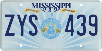 MS license plate ZYS439