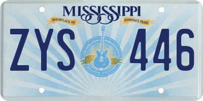 MS license plate ZYS446