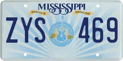 MS license plate ZYS469