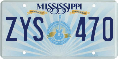 MS license plate ZYS470
