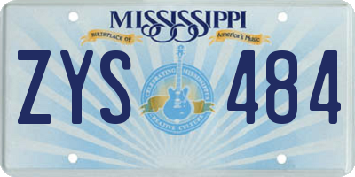 MS license plate ZYS484