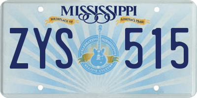 MS license plate ZYS515