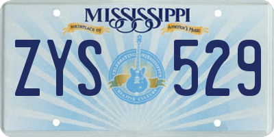 MS license plate ZYS529