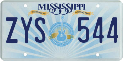 MS license plate ZYS544
