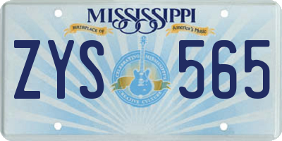 MS license plate ZYS565