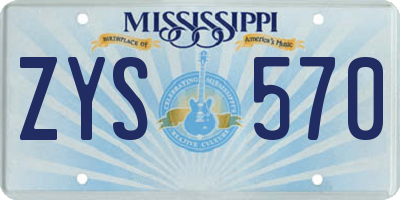 MS license plate ZYS570