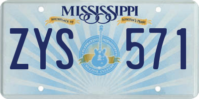 MS license plate ZYS571