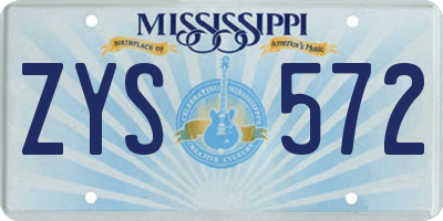 MS license plate ZYS572