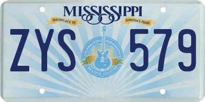 MS license plate ZYS579