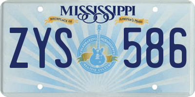 MS license plate ZYS586