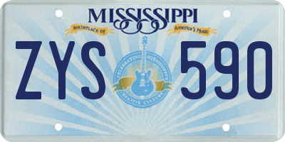 MS license plate ZYS590