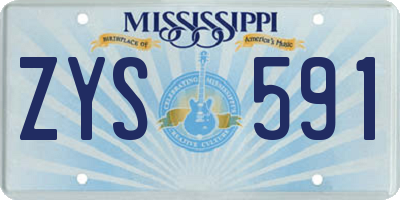 MS license plate ZYS591