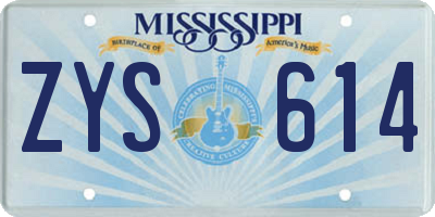 MS license plate ZYS614