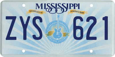 MS license plate ZYS621