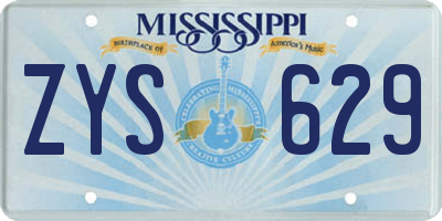 MS license plate ZYS629