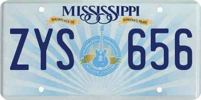 MS license plate ZYS656