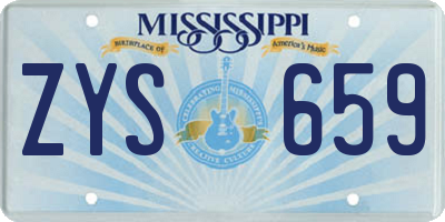 MS license plate ZYS659
