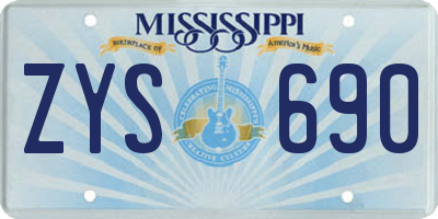 MS license plate ZYS690
