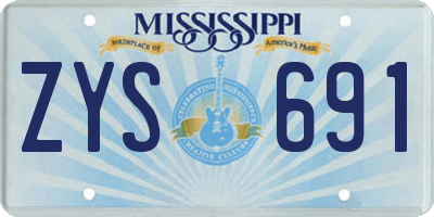 MS license plate ZYS691