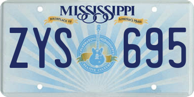 MS license plate ZYS695