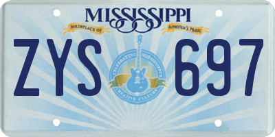 MS license plate ZYS697