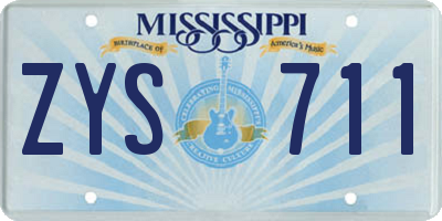 MS license plate ZYS711