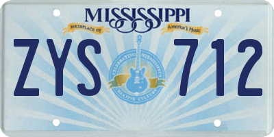 MS license plate ZYS712