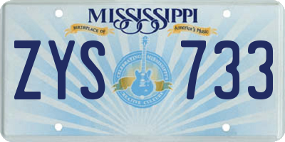MS license plate ZYS733
