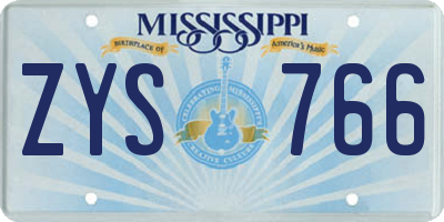 MS license plate ZYS766