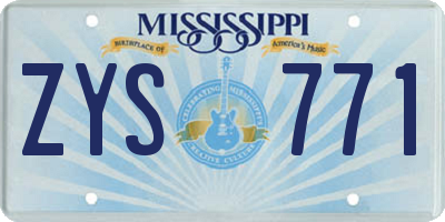 MS license plate ZYS771