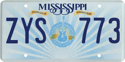 MS license plate ZYS773