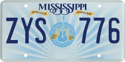 MS license plate ZYS776