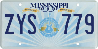 MS license plate ZYS779
