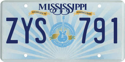 MS license plate ZYS791