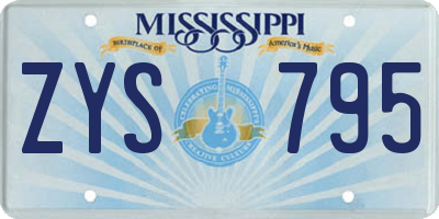 MS license plate ZYS795