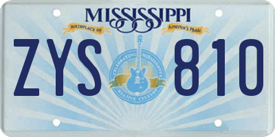 MS license plate ZYS810