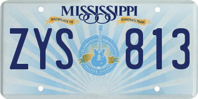 MS license plate ZYS813