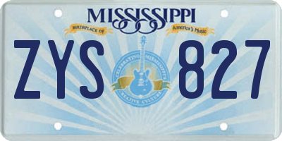 MS license plate ZYS827