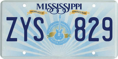 MS license plate ZYS829