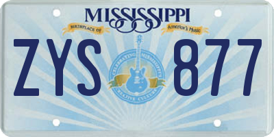 MS license plate ZYS877