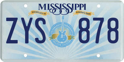 MS license plate ZYS878