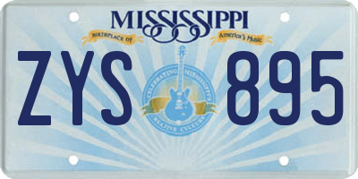MS license plate ZYS895