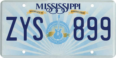 MS license plate ZYS899