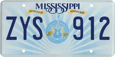 MS license plate ZYS912