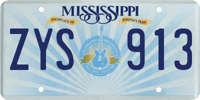 MS license plate ZYS913