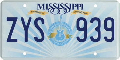 MS license plate ZYS939